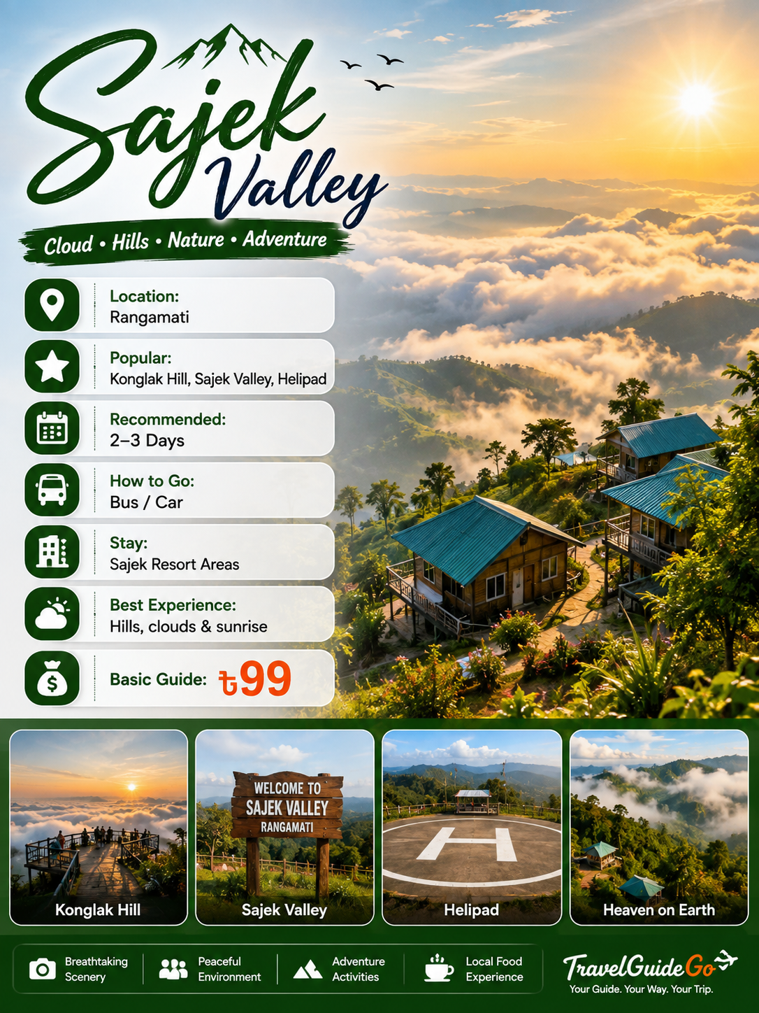 Sajek Valley Basic Guide: ৳99